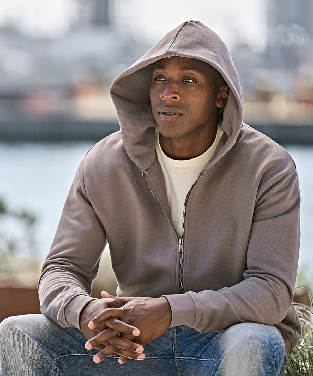 Mens Urban Hooded Full-Zip Sweatshirt