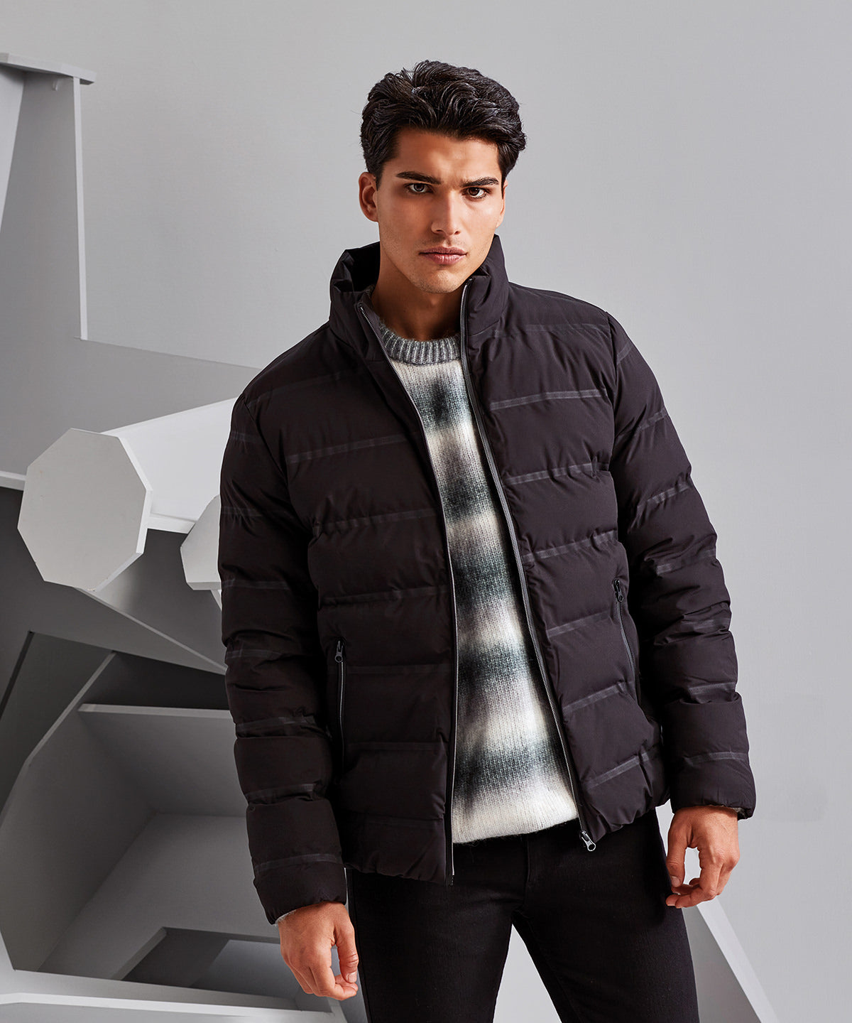 Mens Wide Quilted Jacket
