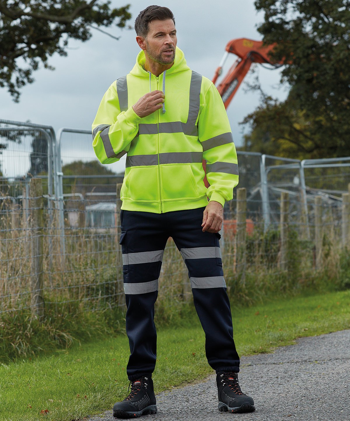 Mens Hi-Vis Zip Hoodie