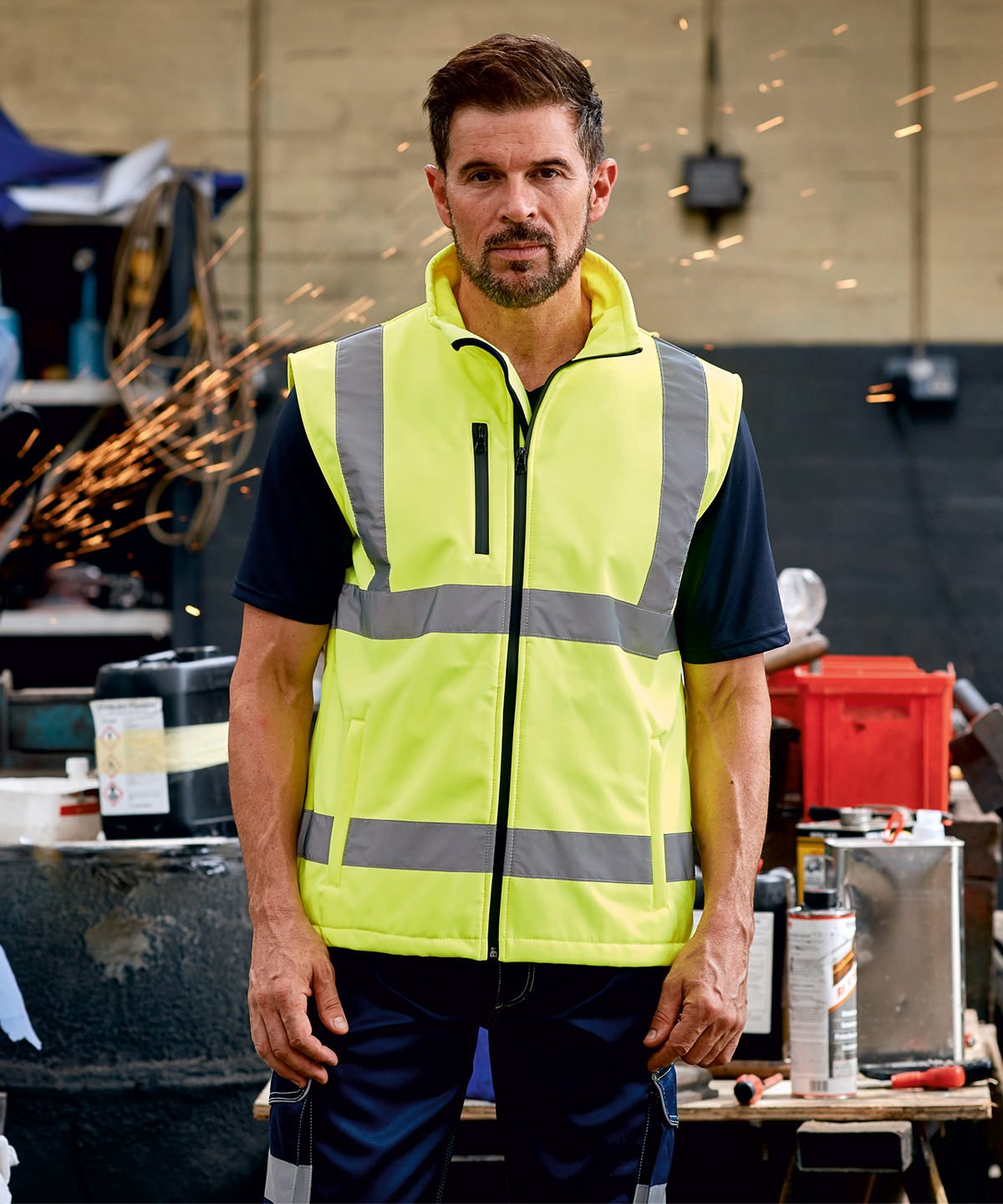Mens Hi-Vis Softshell Gilet
