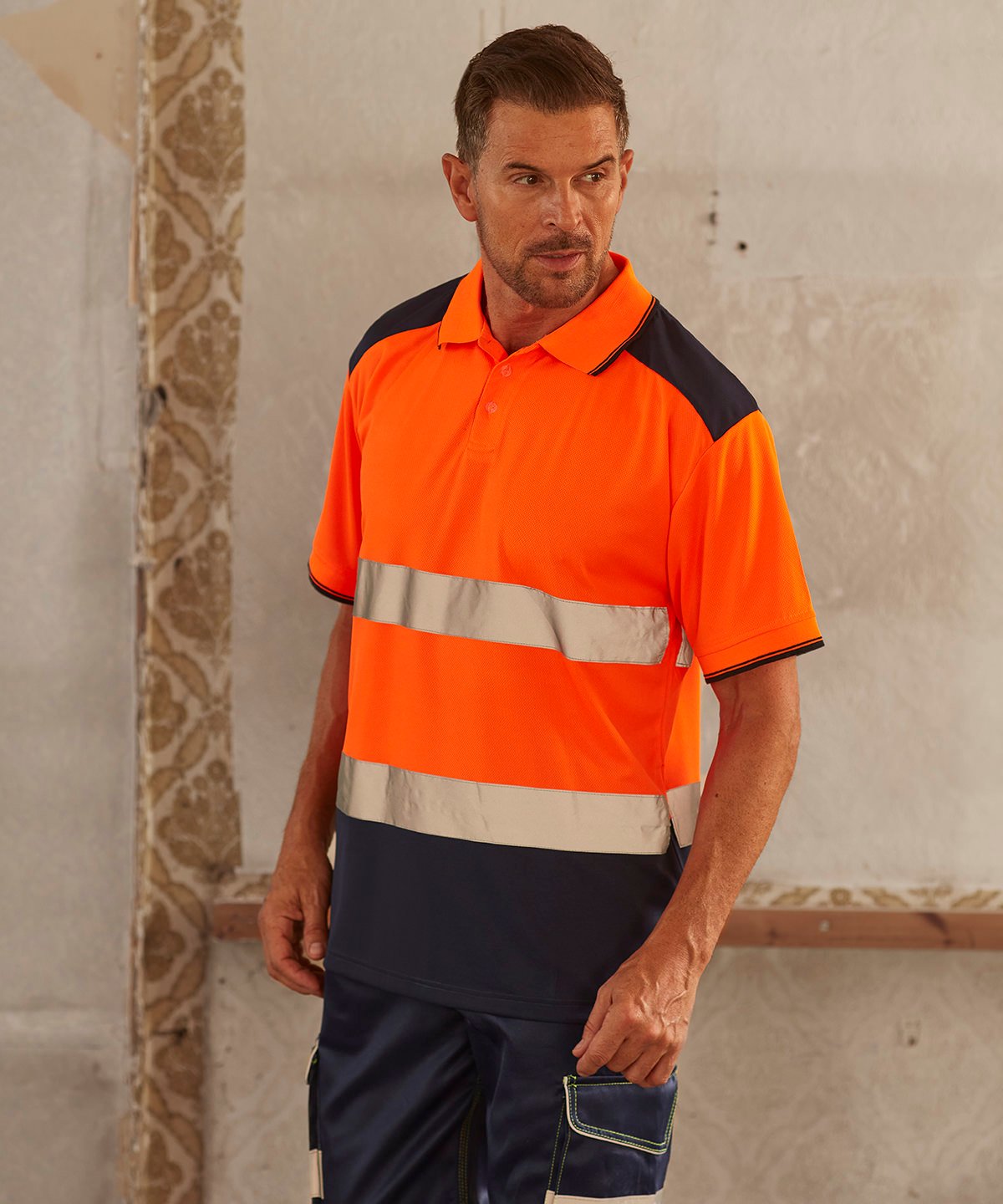 Mens Hi-Vis Two-Tone Polo Shirt