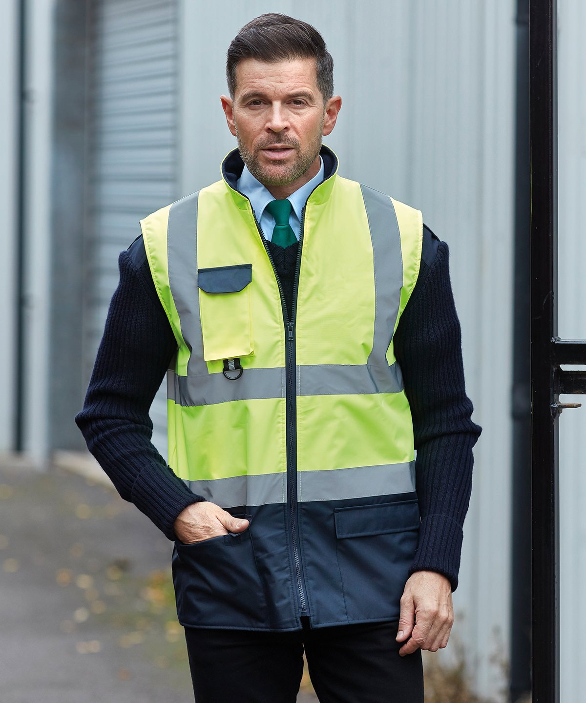 Mens Hi-Vis Padded Bodywarmer