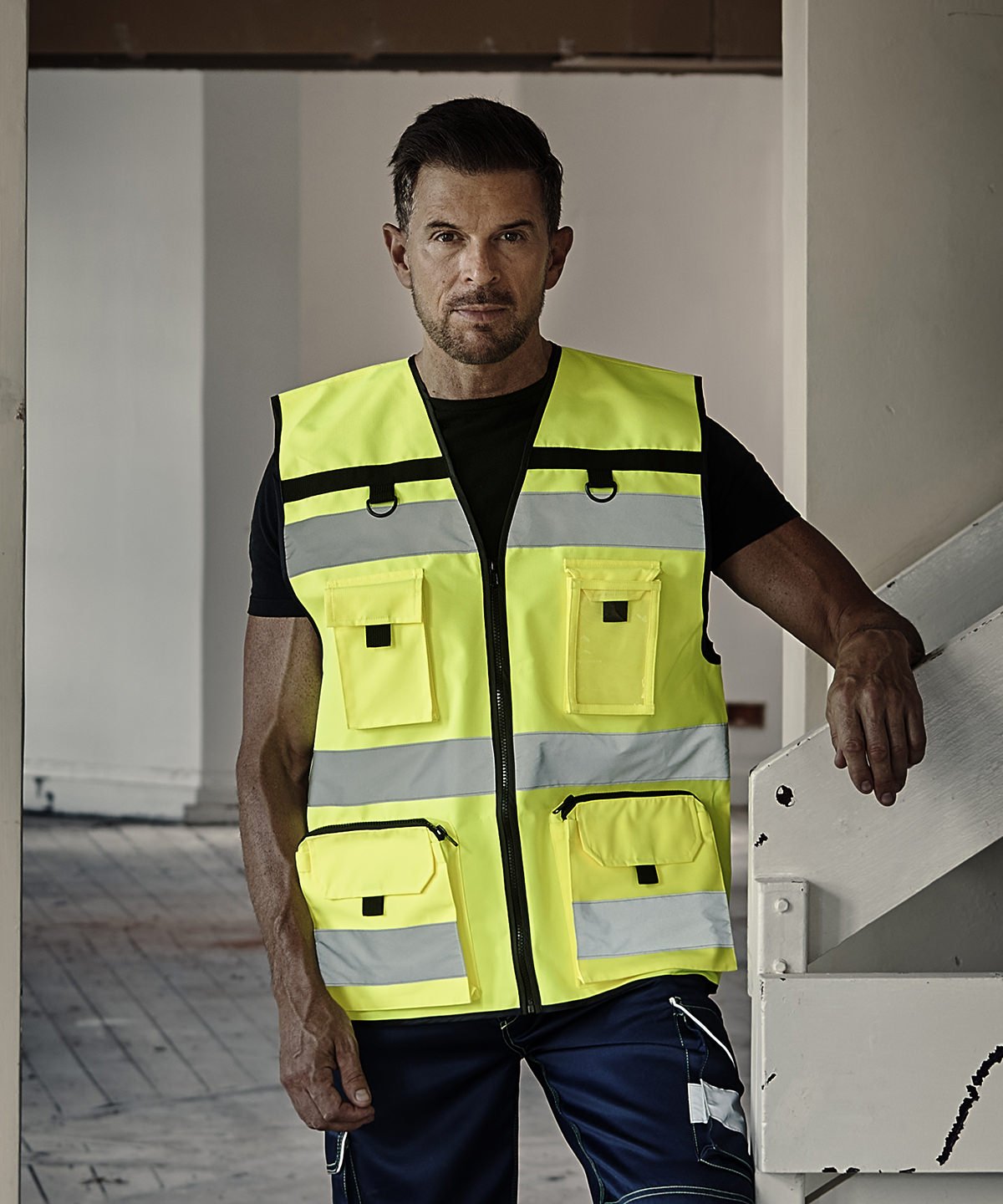Mens Hi-Vis Mesh Ripstop Tool Vest