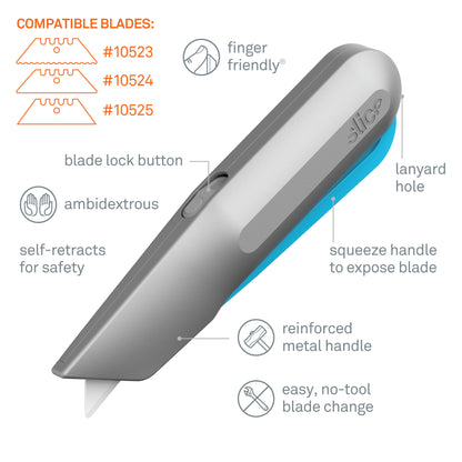 Slice Smart-Retracting Metal Squeeze Knife - DaltonSafety